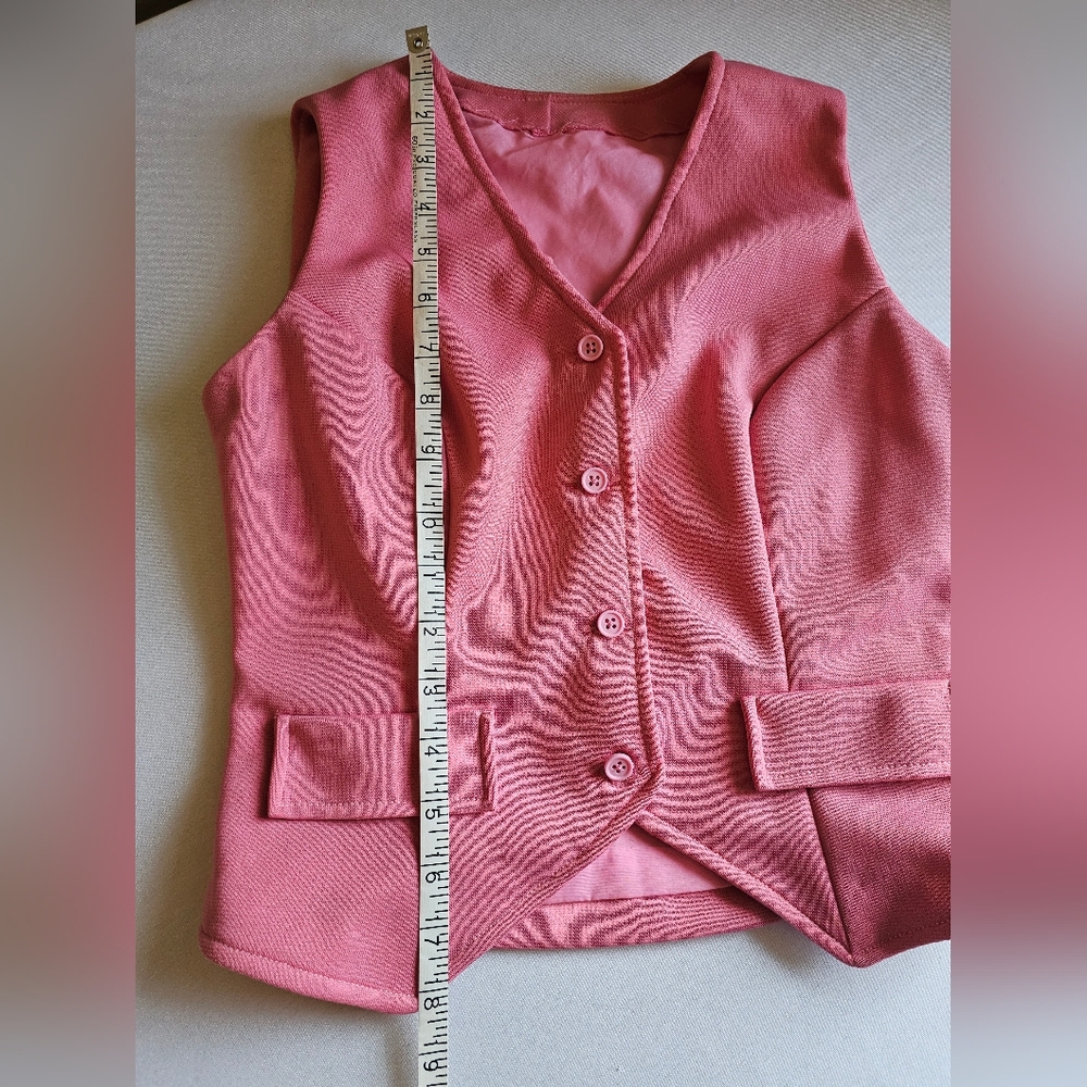 Vintage 70s Pink Taffy 2Piece Pantsuit Bellbottoms - Picture 5 of 16